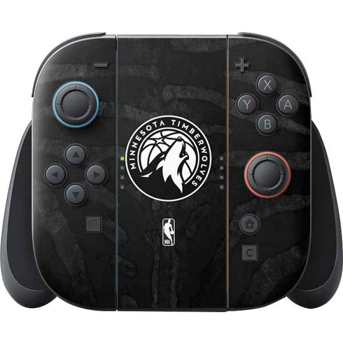 NBA Minnesota Timberwolves Black Animal Print Nintendo Switch 2 (2025) Joy-Con Controller Skin