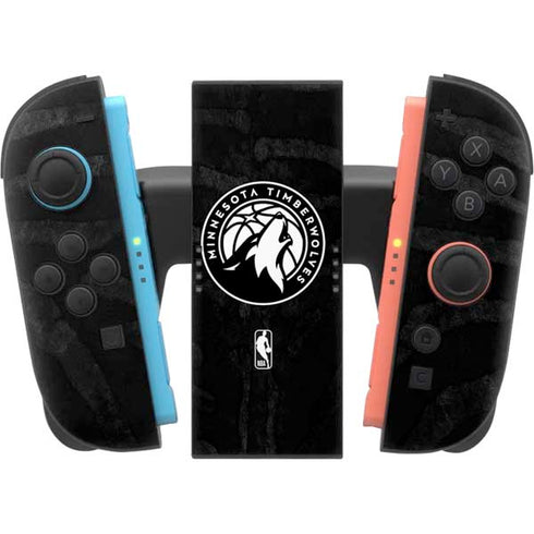 NBA Minnesota Timberwolves Black Animal Print Nintendo Switch 2 (2025) Joy-Con Controller Skin