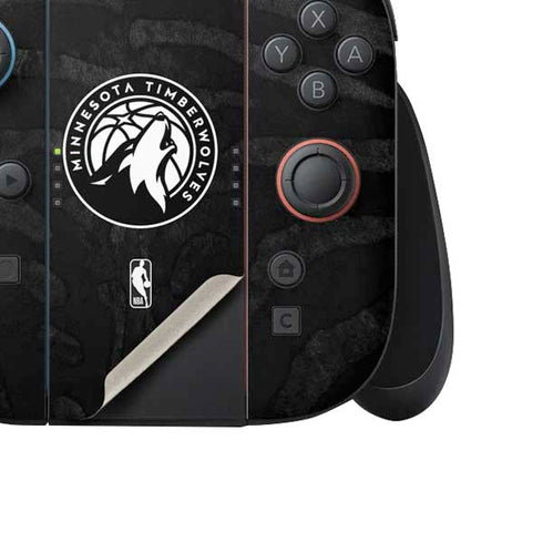 NBA Minnesota Timberwolves Black Animal Print Nintendo Switch 2 (2025) Joy-Con Controller Skin