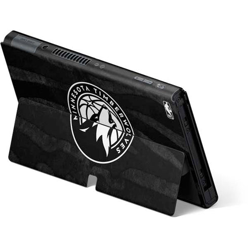 NBA Minnesota Timberwolves Black Animal Print Nintendo Switch OLED (2021) Skin