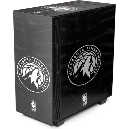 NBA Minnesota Timberwolves Black Animal Print NZXT H510 Compact ATX Mid-Tower Case Skin