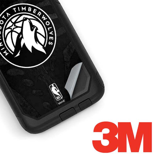 NBA Minnesota Timberwolves Black Animal Print Otterbox Commuter Galaxy Skin