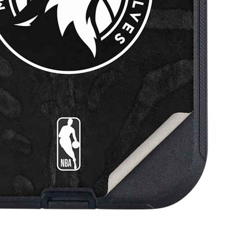 NBA Minnesota Timberwolves Black Animal Print Otterbox Defender iPhone Skin