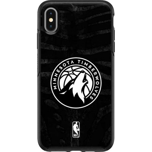 NBA Minnesota Timberwolves Black Animal Print Otterbox Symmetry iPhone Skin