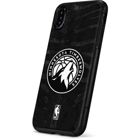 NBA Minnesota Timberwolves Black Animal Print Otterbox Symmetry iPhone Skin