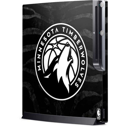 NBA Minnesota Timberwolves Black Animal Print Playstation 3 & PS3 Slim Skin