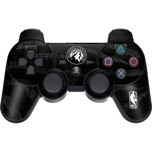 NBA Minnesota Timberwolves Black Animal Print PS3 Dual Shock wireless controller Skin