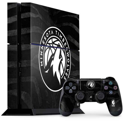 NBA Minnesota Timberwolves Black Animal Print PlayStation PS4 Skins
