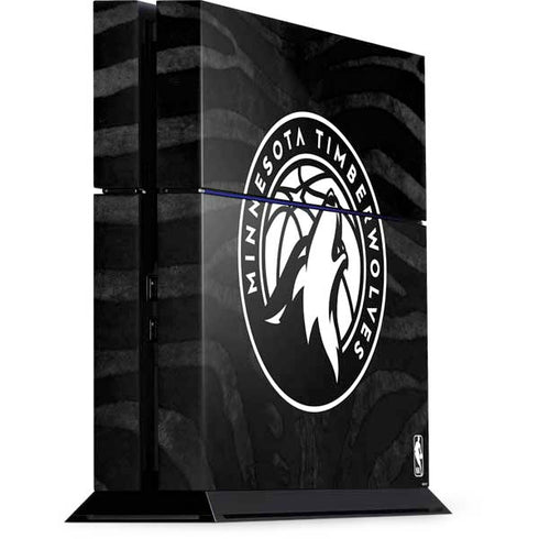 NBA Minnesota Timberwolves Black Animal Print PS4 Console Skin