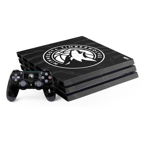 NBA Minnesota Timberwolves Black Animal Print PS4 Pro Bundle Skin