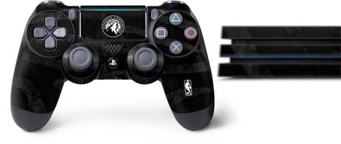 NBA Minnesota Timberwolves Black Animal Print PS4 Pro Bundle Skin