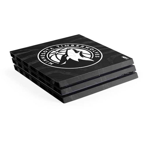 NBA Minnesota Timberwolves Black Animal Print PS4 Pro Console Skin