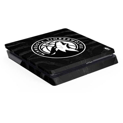 NBA Minnesota Timberwolves Black Animal Print PS4 Slim Skin
