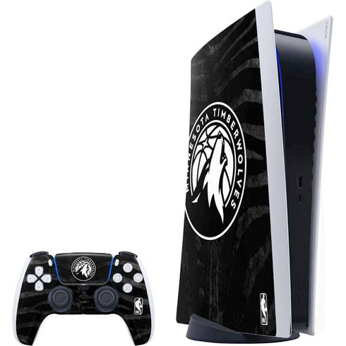NBA Minnesota Timberwolves Black Animal Print PS5 Bundle Skin