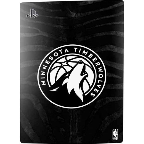 NBA Minnesota Timberwolves Black Animal Print PS5 Console Skin