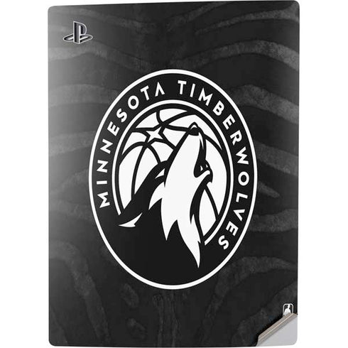 NBA Minnesota Timberwolves Black Animal Print PS5 Digital Edition Console Skin