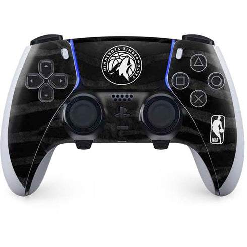 NBA Minnesota Timberwolves Black Animal Print PS5 DualSense Edge Pro Controller Skin