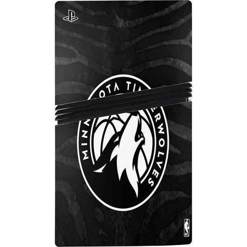 NBA Minnesota Timberwolves Black Animal Print PS5 Pro Console Skin