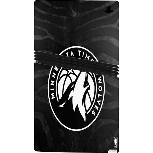 NBA Minnesota Timberwolves Black Animal Print PS5 Pro Console Skin