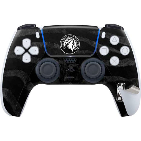 NBA Minnesota Timberwolves Black Animal Print PS5 Pro Disk Bundle Skin