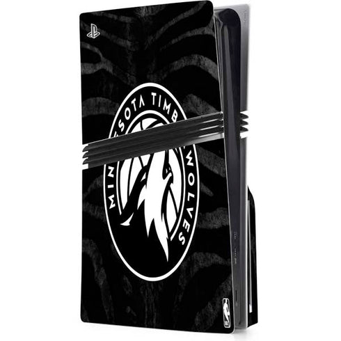 NBA Minnesota Timberwolves Black Animal Print PlayStation PS5 Skins