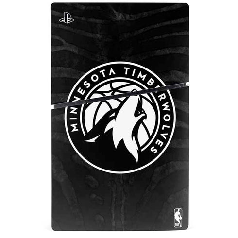 NBA Minnesota Timberwolves Black Animal Print PS5 Slim Digital Edition Bundle Skin
