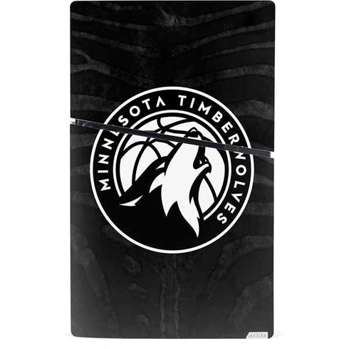 NBA Minnesota Timberwolves Black Animal Print PS5 Slim Digital Edition Console Skin
