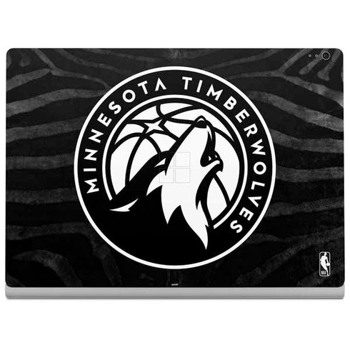 NBA Minnesota Timberwolves Black Animal Print Surface Book 2 13.5in Skin