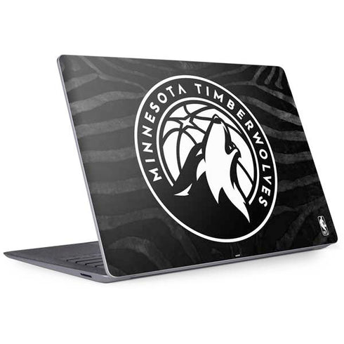 NBA Minnesota Timberwolves Black Animal Print Surface Laptop 3 13.5in Skin