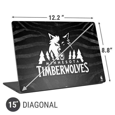 NBA Minnesota Timberwolves Black Animal Print Universal Laptop 15in (12.2 x 8.8in) Skin