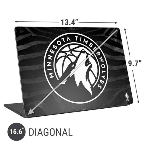 NBA Minnesota Timberwolves Black Animal Print Universal Laptop 16.6in (13.4 x 9.7in) Skin