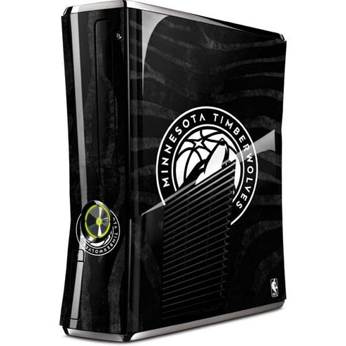 NBA Minnesota Timberwolves Black Animal Print Xbox 360 Slim (2010) Skin