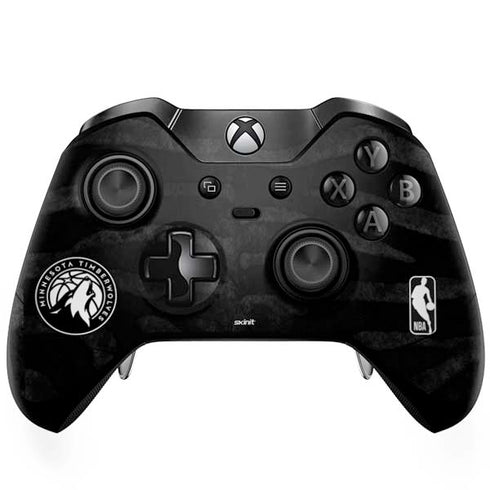 NBA Minnesota Timberwolves Black Animal Print Xbox One Elite Controller Skin