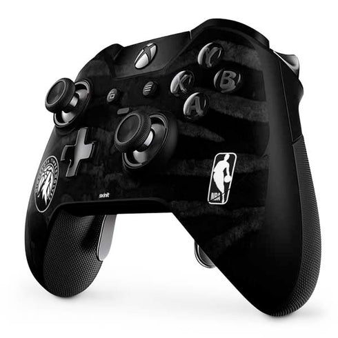 NBA Minnesota Timberwolves Black Animal Print Xbox One Elite Controller Skin