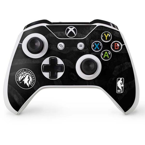 NBA Minnesota Timberwolves Black Animal Print Xbox One S Console and Controller Bundle Skin