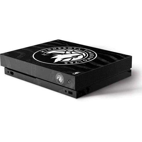 NBA Minnesota Timberwolves Black Animal Print Xbox One X Console Skin