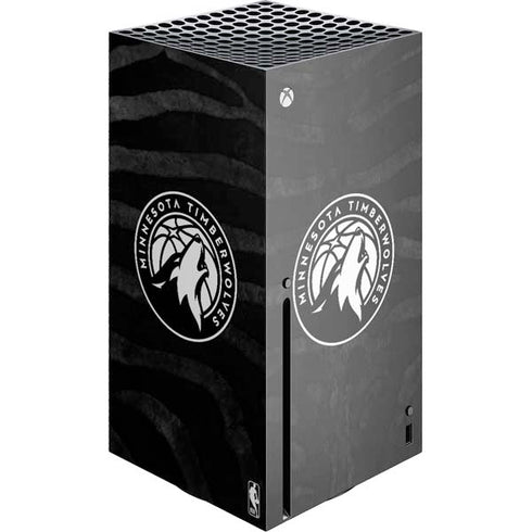 NBA Minnesota Timberwolves Black Animal Print Xbox Series X Console Skin