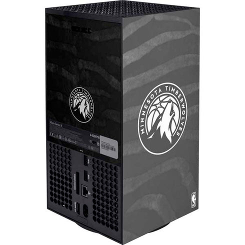NBA Minnesota Timberwolves Black Animal Print Xbox Series X Console Skin