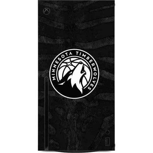 NBA Minnesota Timberwolves Black Animal Print Xbox Series X Console Skin