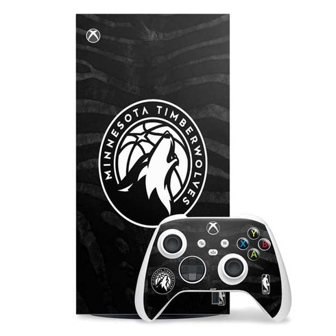 NBA Minnesota Timberwolves Black Animal Print Xbox Series X Skins