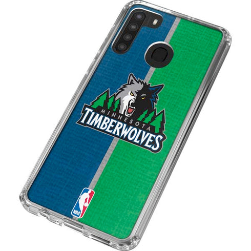 NBA Minnesota Timberwolves Canvas Galaxy A21 Clear Case