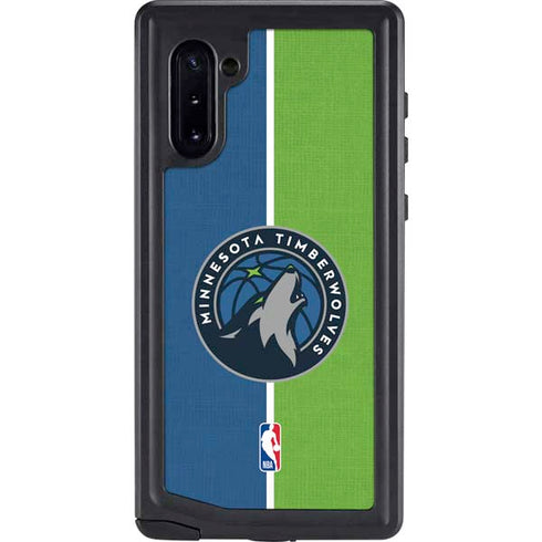NBA Minnesota Timberwolves Canvas Galaxy Note 10 Waterproof Case