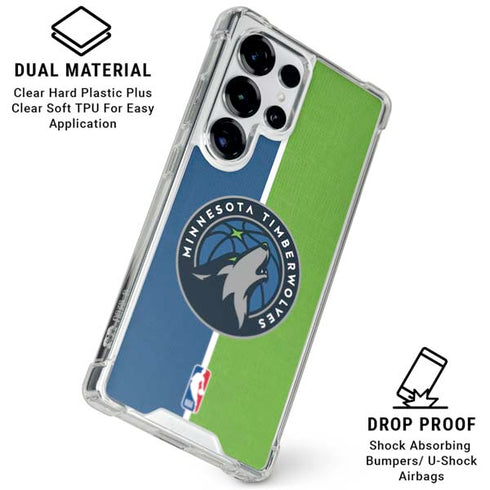 NBA Minnesota Timberwolves Canvas Galaxy S25 Ultra Clear Case