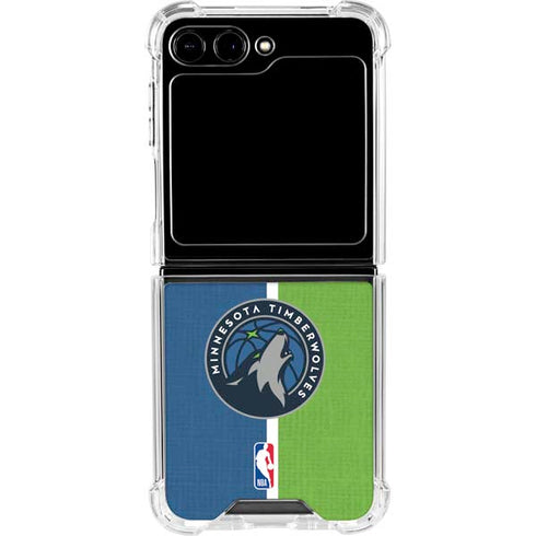 NBA Minnesota Timberwolves Canvas Galaxy Z Flip5 5G Clear Case