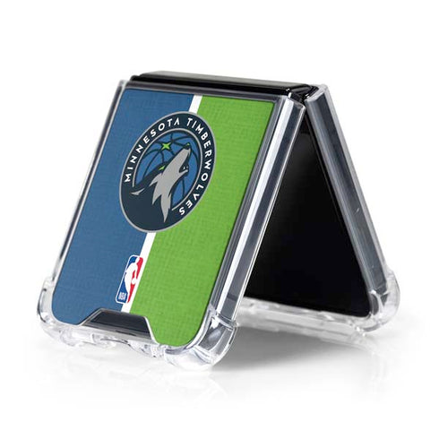 NBA Minnesota Timberwolves Canvas Galaxy Z Flip5 5G Clear Case