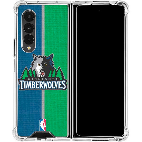 NBA Minnesota Timberwolves Canvas Galaxy Z Fold4 5G Clear Case