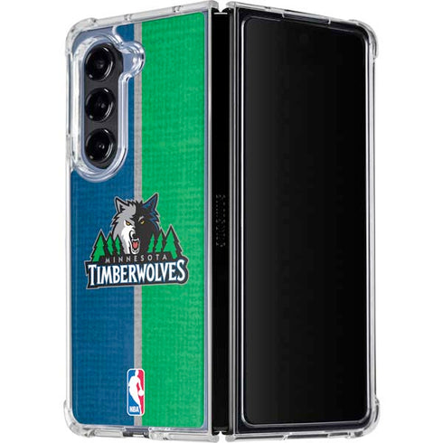 NBA Minnesota Timberwolves Canvas Galaxy Z Fold5 5G Clear Case