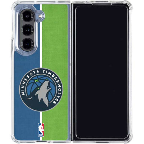 NBA Minnesota Timberwolves Canvas Galaxy Z Fold5 5G Clear Case