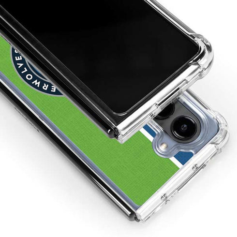 NBA Minnesota Timberwolves Canvas Galaxy Z Fold5 5G Clear Case