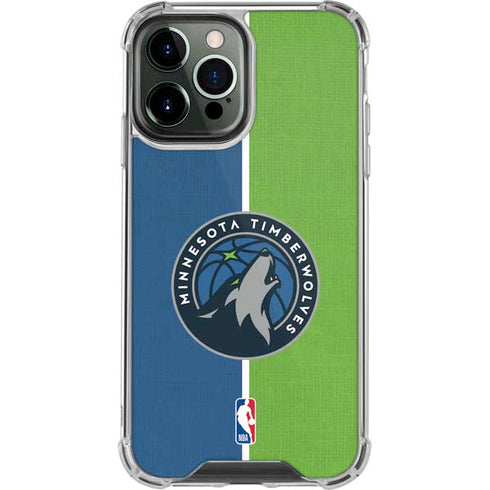 NBA Minnesota Timberwolves Canvas iPhone 14 Pro Max Clear Case